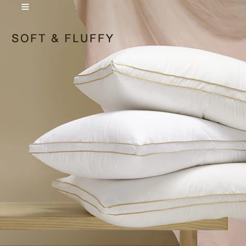 RYLMSM Neck Pillows for Sleeping Bed Cotton Shell Down King Queen Size