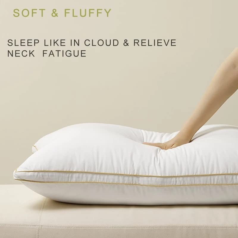 RYLMSM Neck Pillows for Sleeping Bed Cotton Shell Down King Queen Size