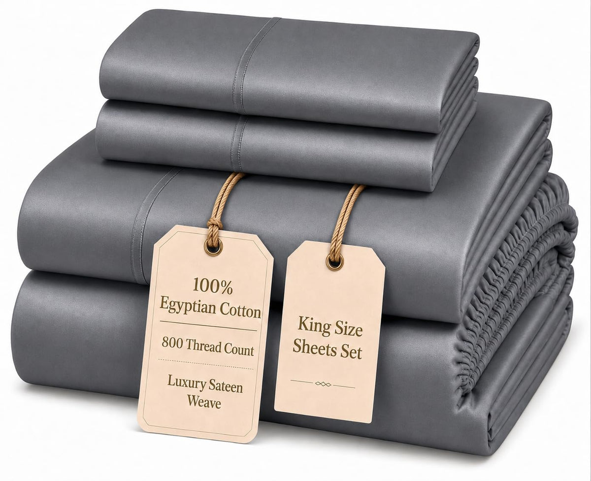 Egyptian Cotton Sateen Deep Pocket Sheet Set