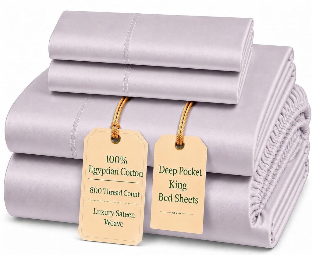 Egyptian Cotton Sateen Deep Pocket Sheet Set