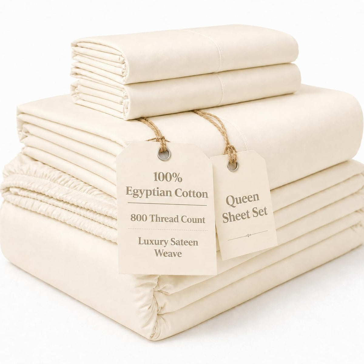 Egyptian Cotton Sateen Deep Pocket Sheet Set