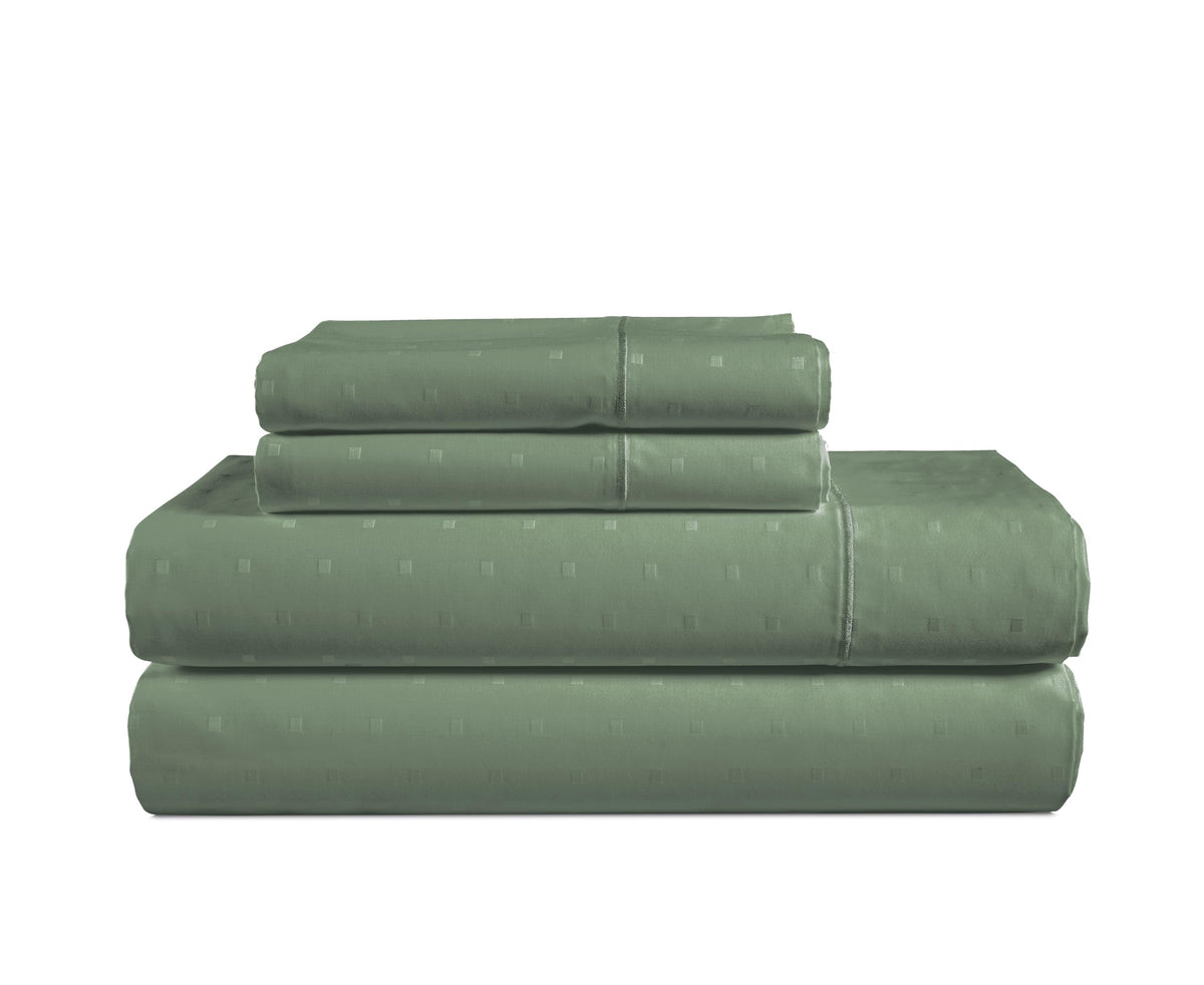 Egyptian Cotton Sateen Sheet Set with Fully Elasticized Fitted Sheet