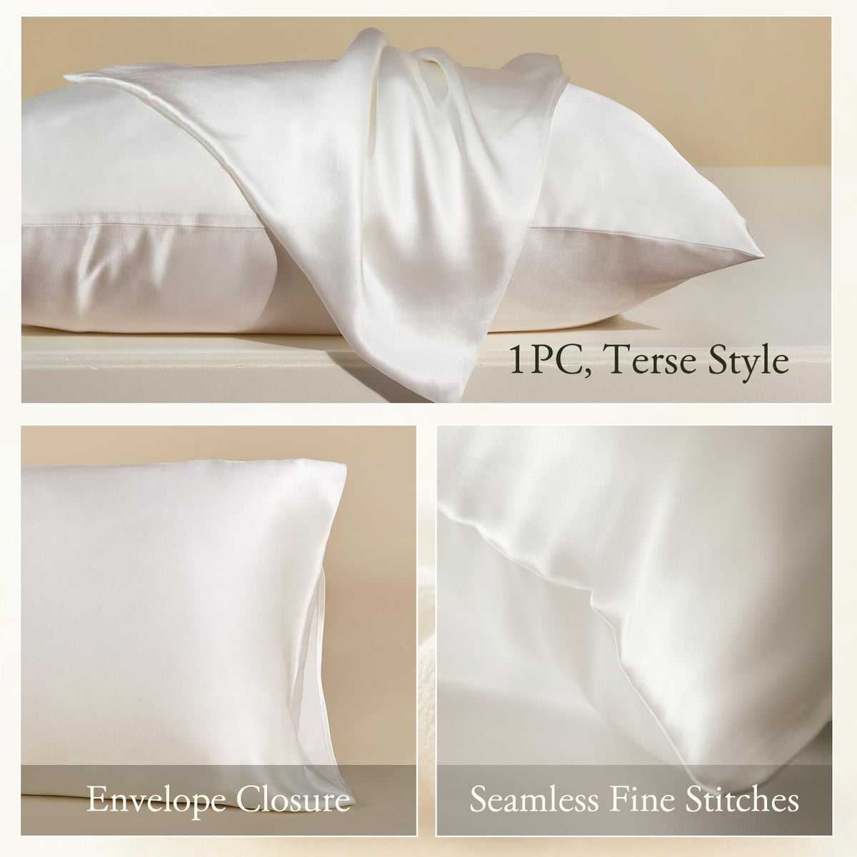LilySilk 22 Momme Pair of Terse Silk Pillowcase Mulberry Silk for Hair Charmeuse