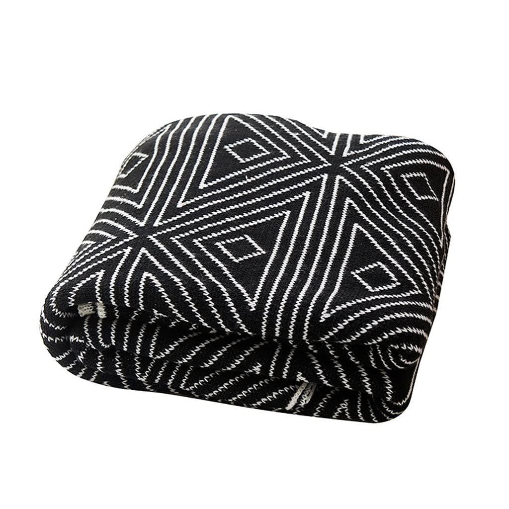 Double-Sided Jacquard Knitted Throw Blanket