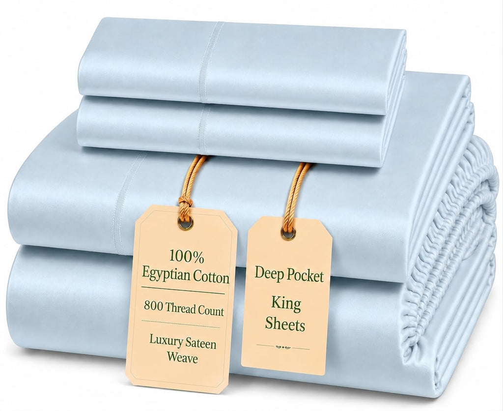 Egyptian Cotton Sateen Deep Pocket Sheet Set