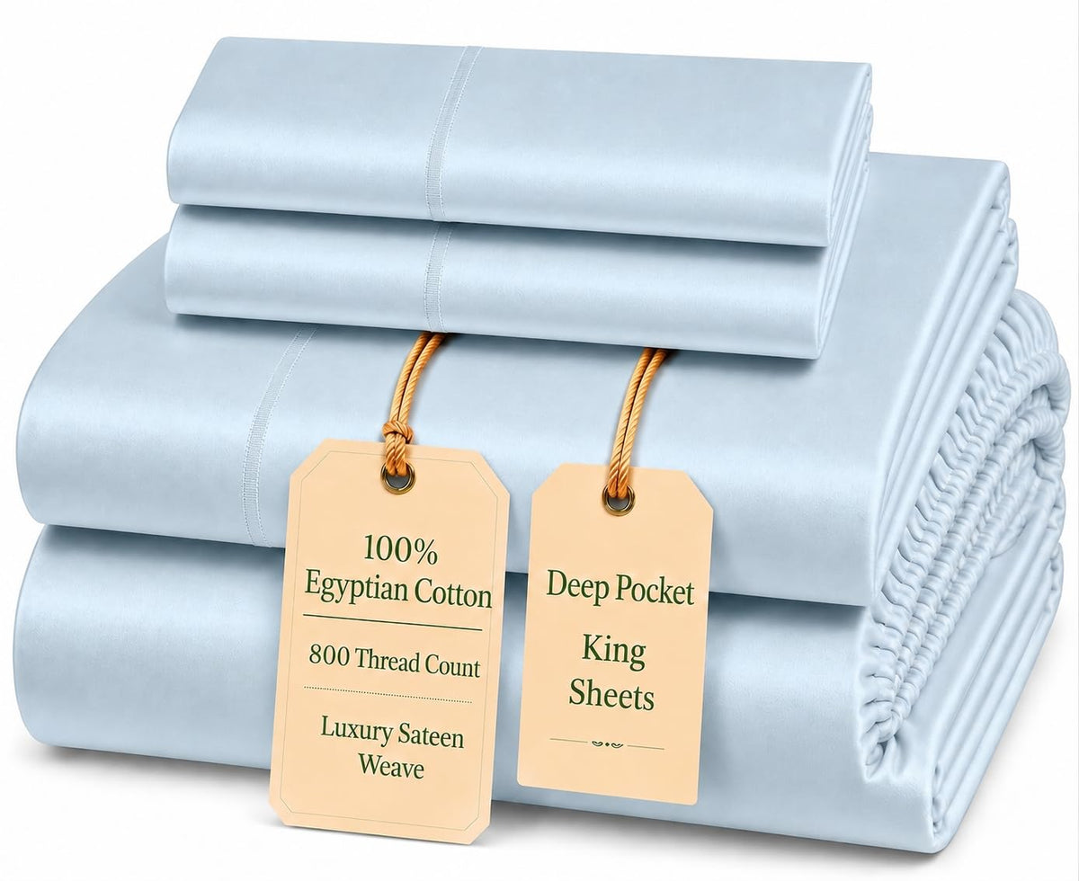 Egyptian Cotton Sateen Deep Pocket Sheet Set