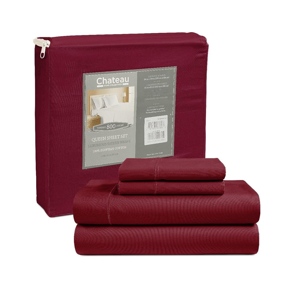 Egyptian Cotton Sateen Deep Pocket Sheet Set