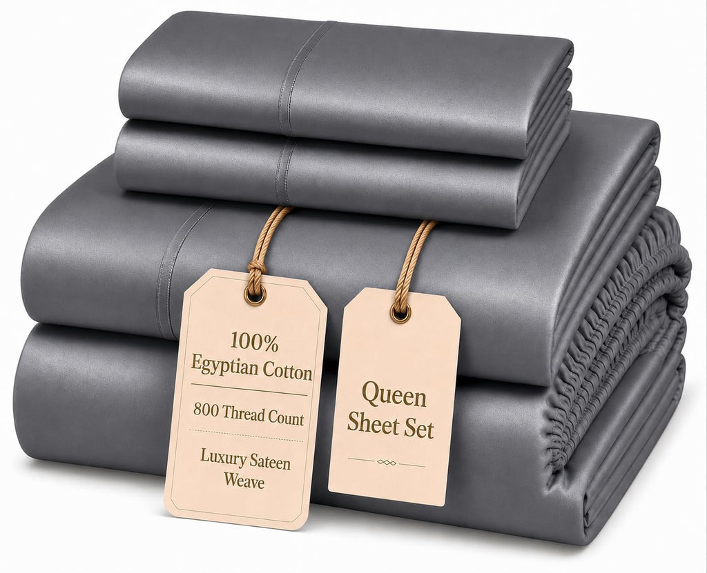 Egyptian Cotton Sateen Deep Pocket Sheet Set