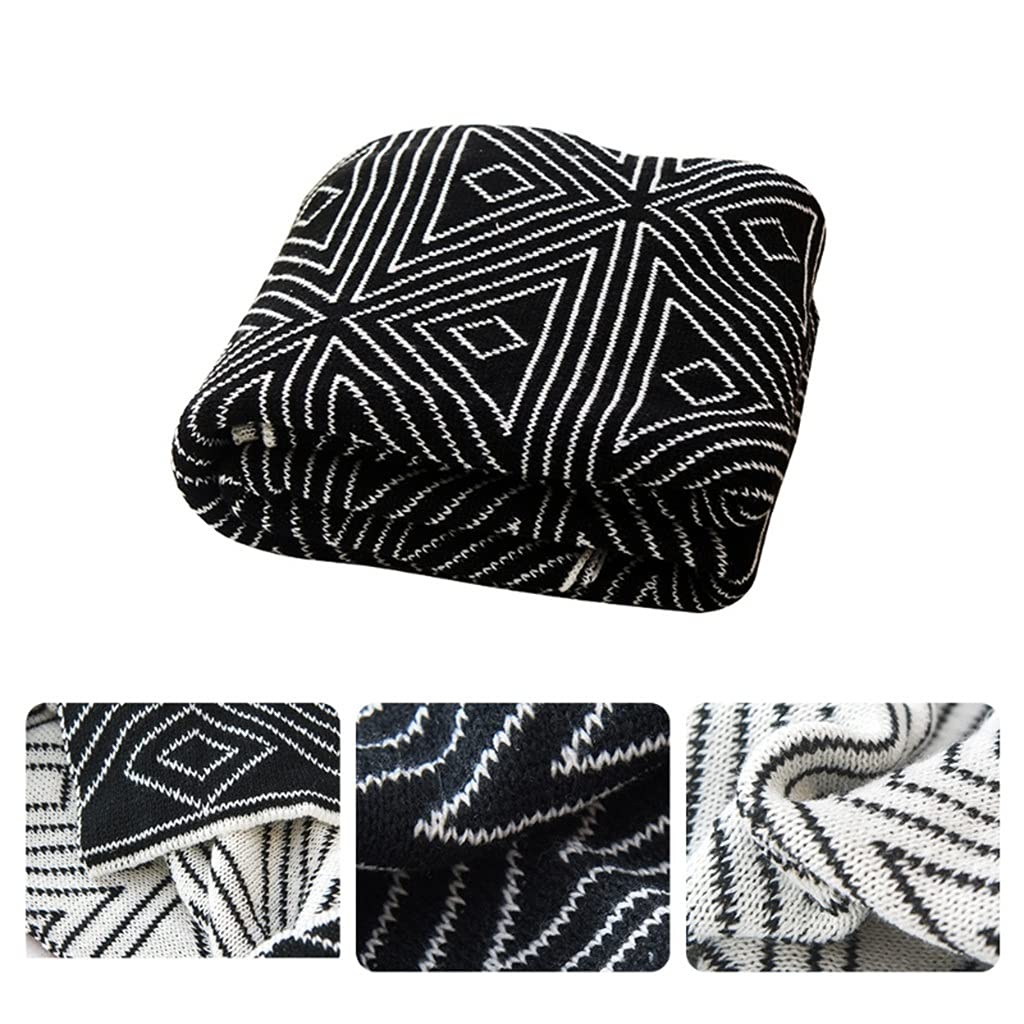 Double-Sided Jacquard Knitted Throw Blanket