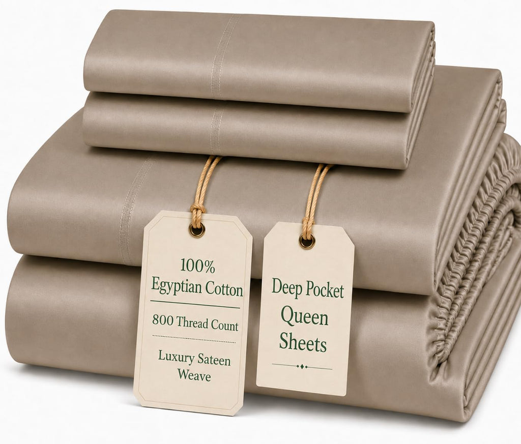 Egyptian Cotton Sateen Deep Pocket Sheet Set