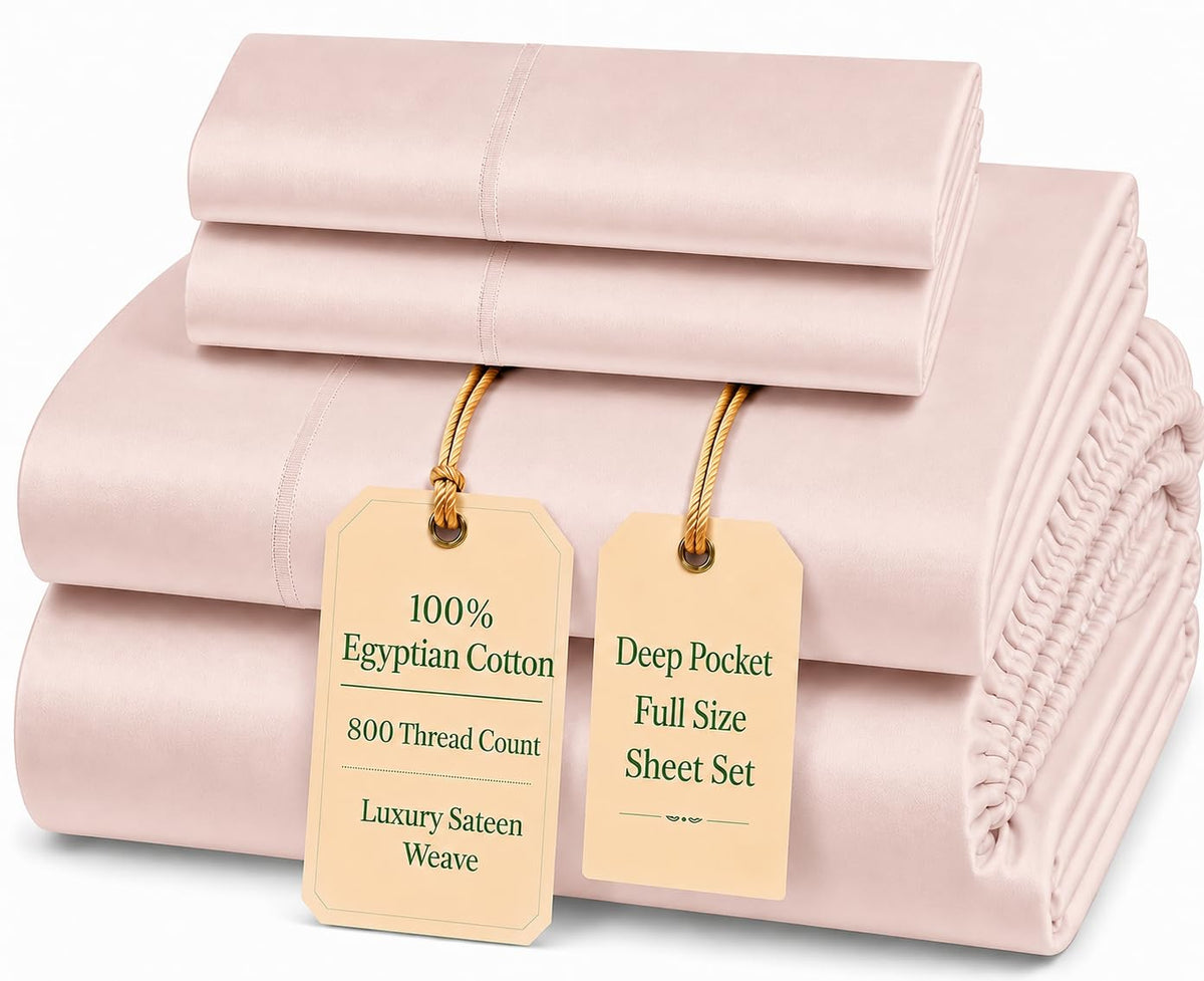Egyptian Cotton Sateen Deep Pocket Sheet Set