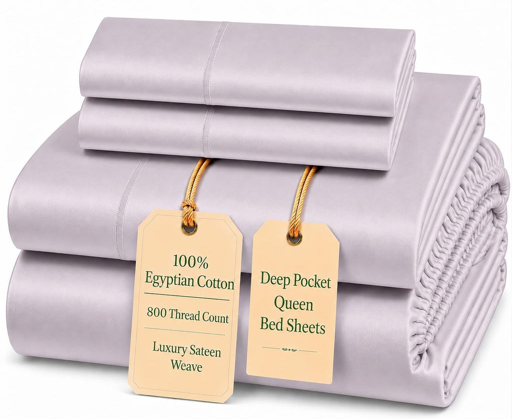Egyptian Cotton Sateen Deep Pocket Sheet Set
