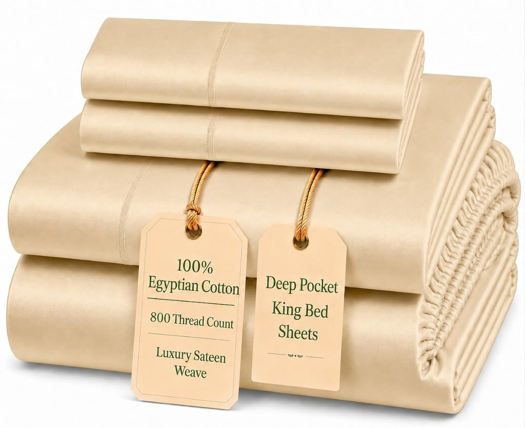 Egyptian Cotton Sateen Deep Pocket Sheet Set