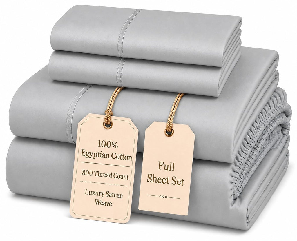 Egyptian Cotton Sateen Deep Pocket Sheet Set