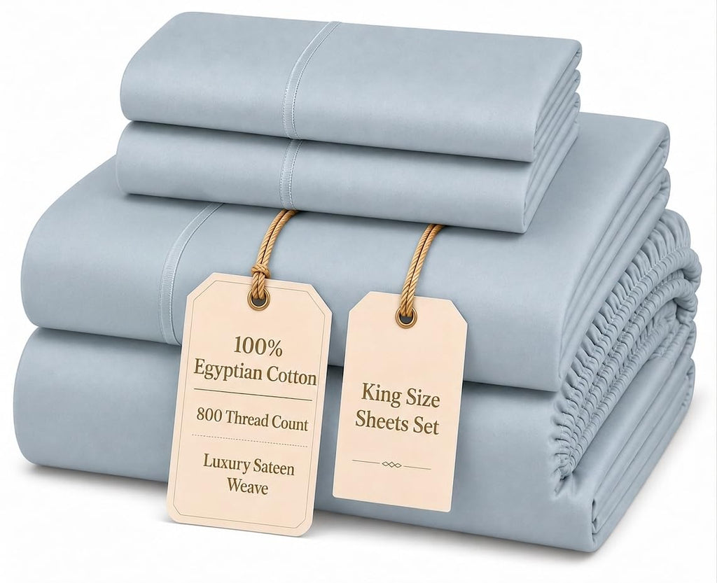 Egyptian Cotton Sateen Deep Pocket Sheet Set