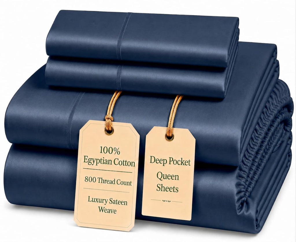 Egyptian Cotton Sateen Deep Pocket Sheet Set