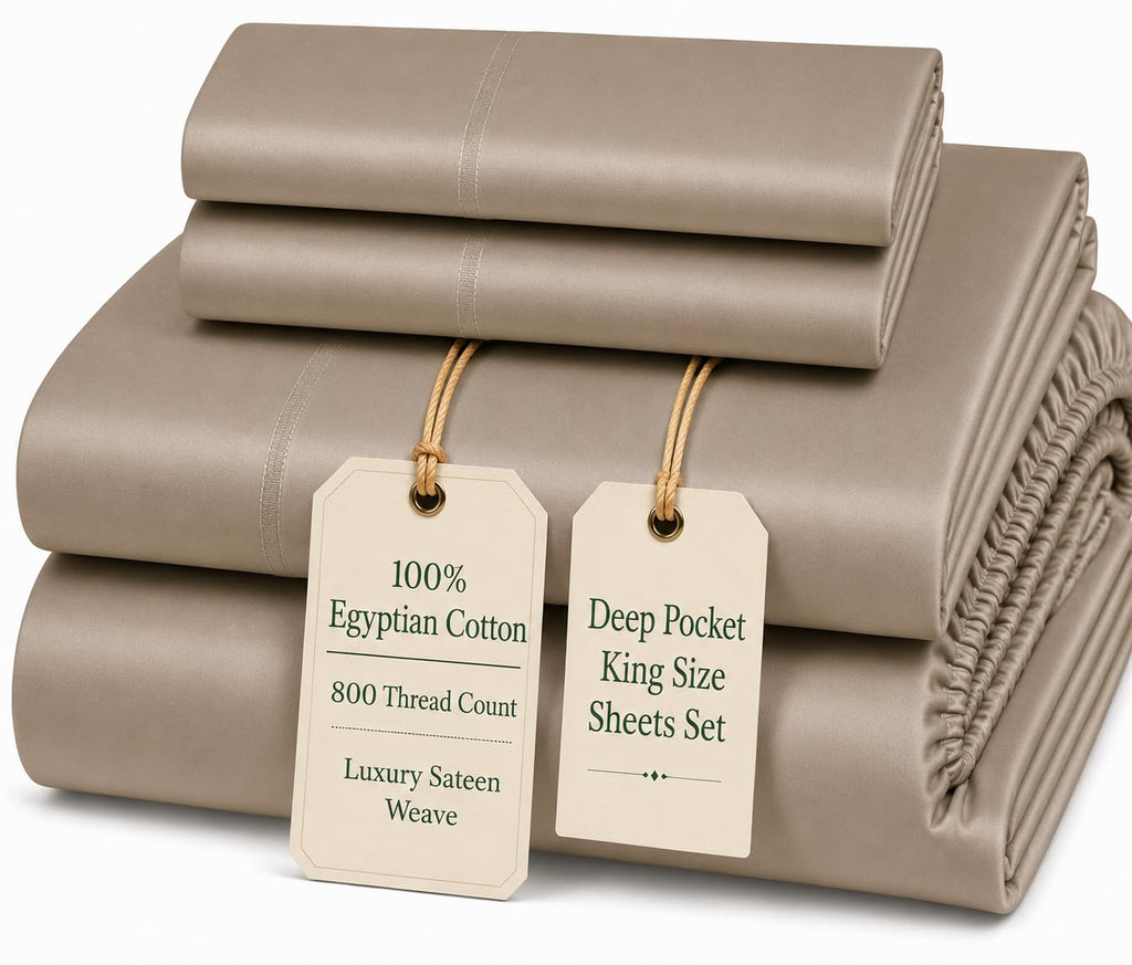 Egyptian Cotton Sateen Deep Pocket Sheet Set