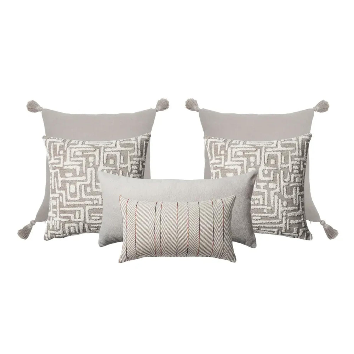 Woven Jacquard Decorative Pillow Covers 6-Pack