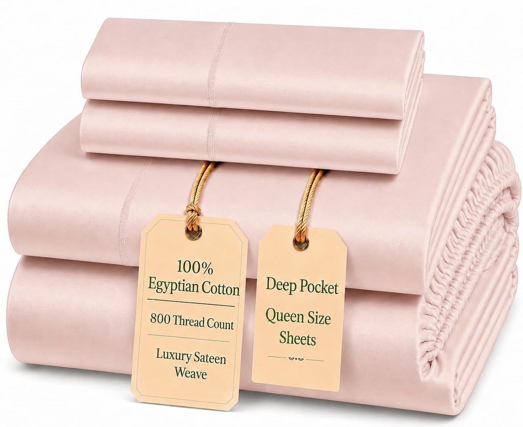Egyptian Cotton Sateen Deep Pocket Sheet Set