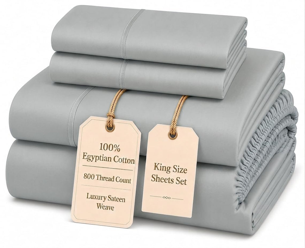 Egyptian Cotton Sateen Deep Pocket Sheet Set