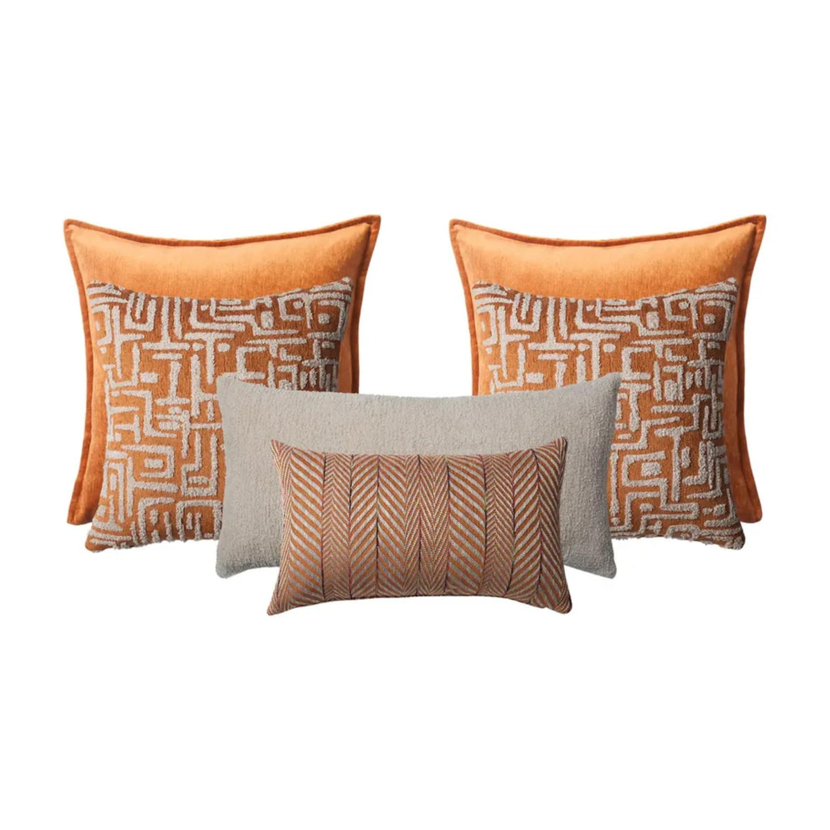 Woven Jacquard Decorative Pillow Covers 6-Pack