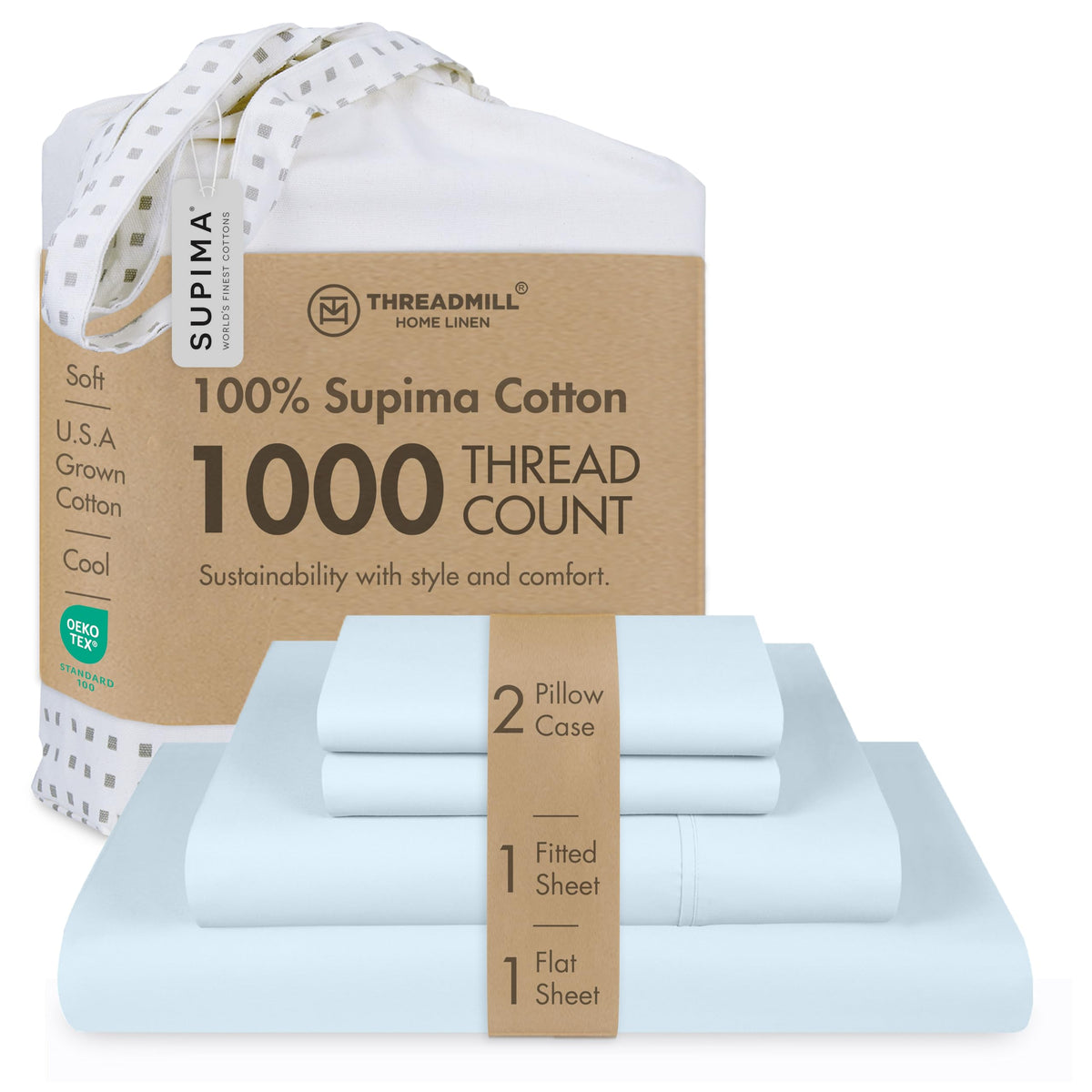 Threadmill 1000 Thread Count Supima Cotton Sheets