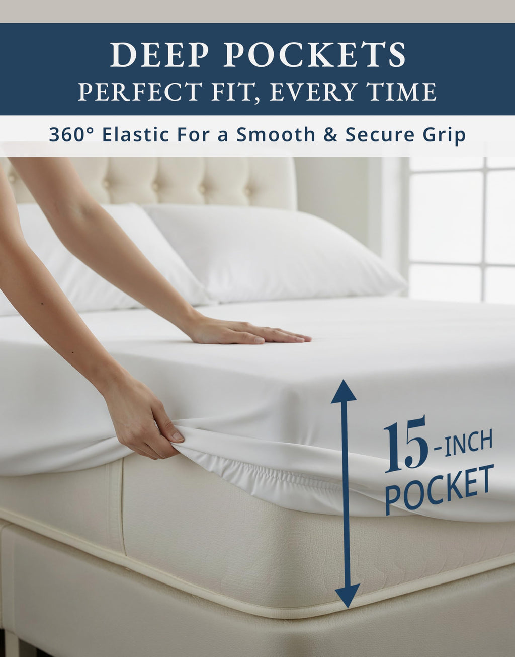Egyptian Cotton Sateen Sheet Set with Fully Elasticized Fitted Sheet