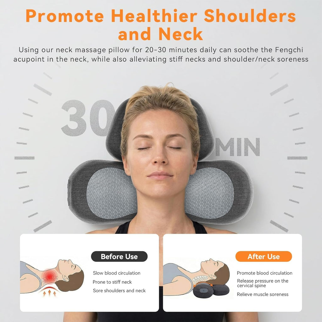 Yunari 3-in-1 Cordless Cervical Neck Support Pillow with Gentle Heat
