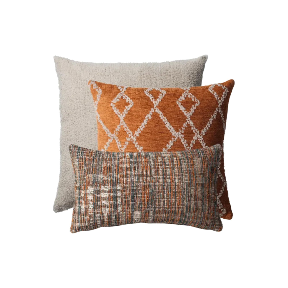 Woven Jacquard Decorative Pillow Covers 3-Pack