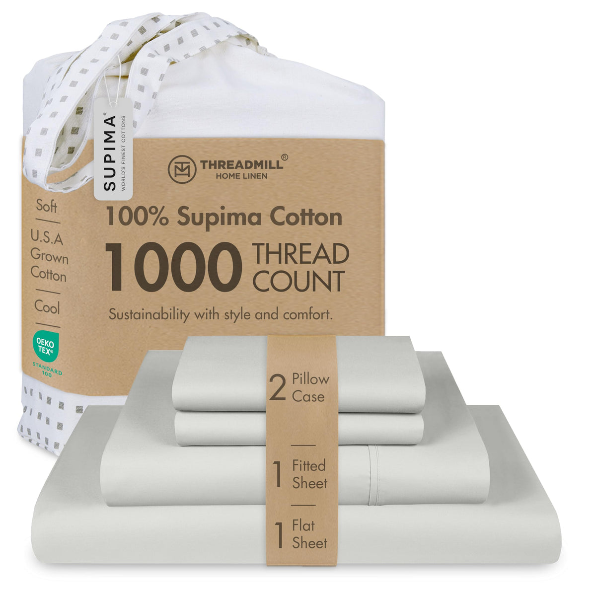Threadmill 1000 Thread Count Supima Cotton Sheets