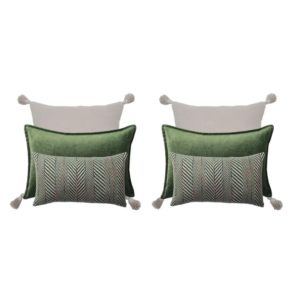Woven Jacquard Decorative Pillow Covers 6-Pack