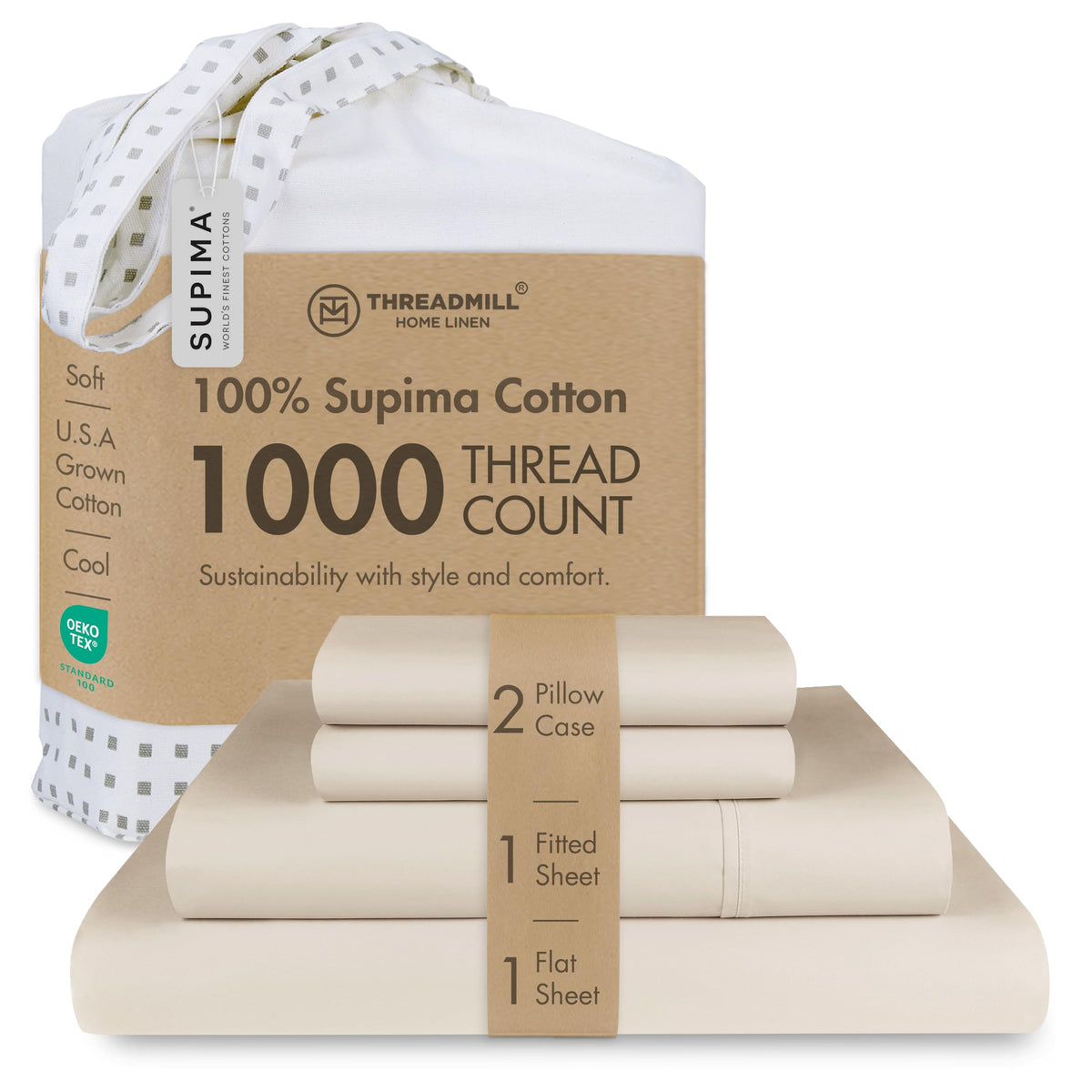 Threadmill 1000 Thread Count Supima Cotton Sheets