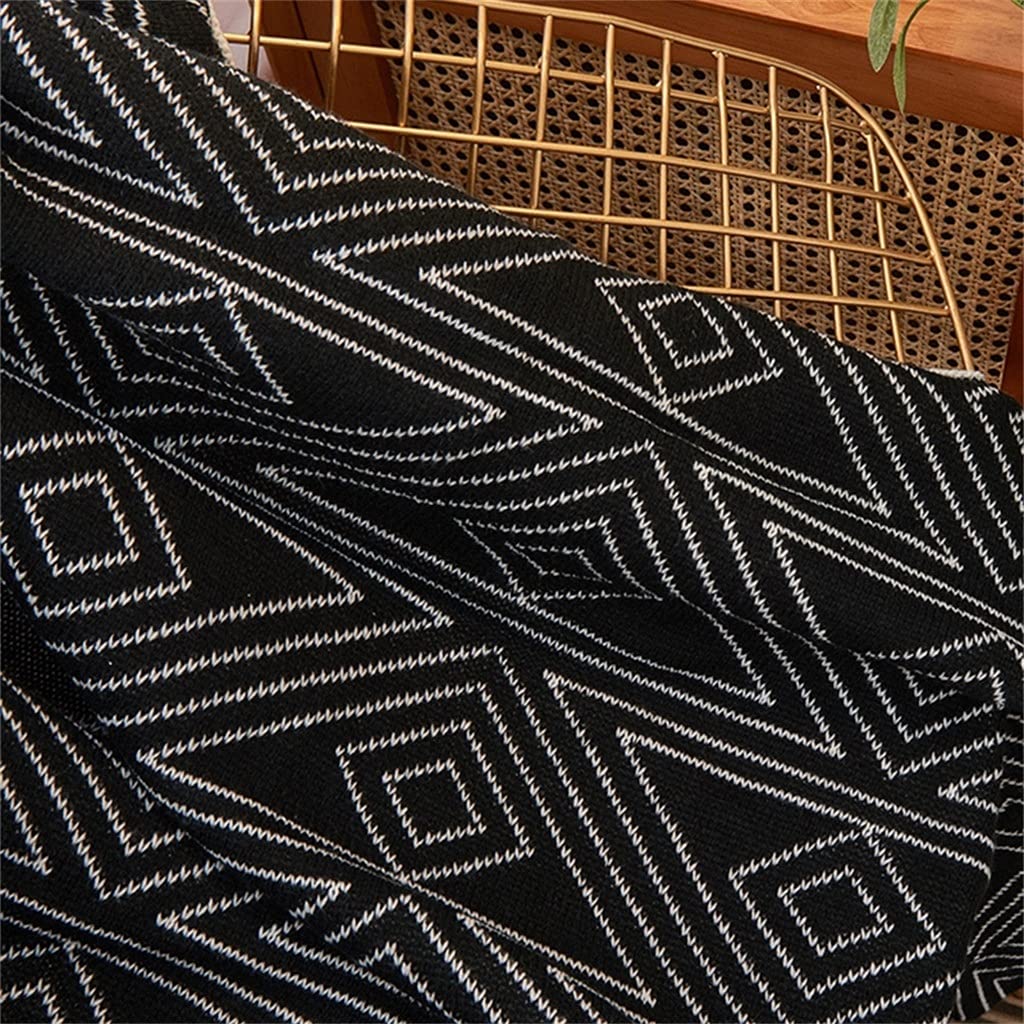 Double-Sided Jacquard Knitted Throw Blanket