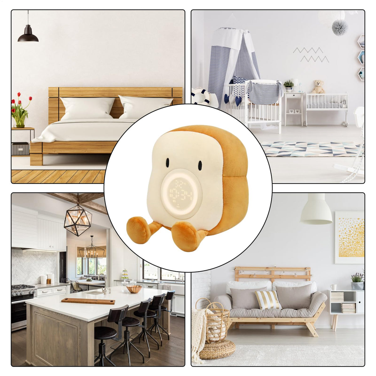 Toaster Lamp Multifunctional Plush Rechargeable Timer