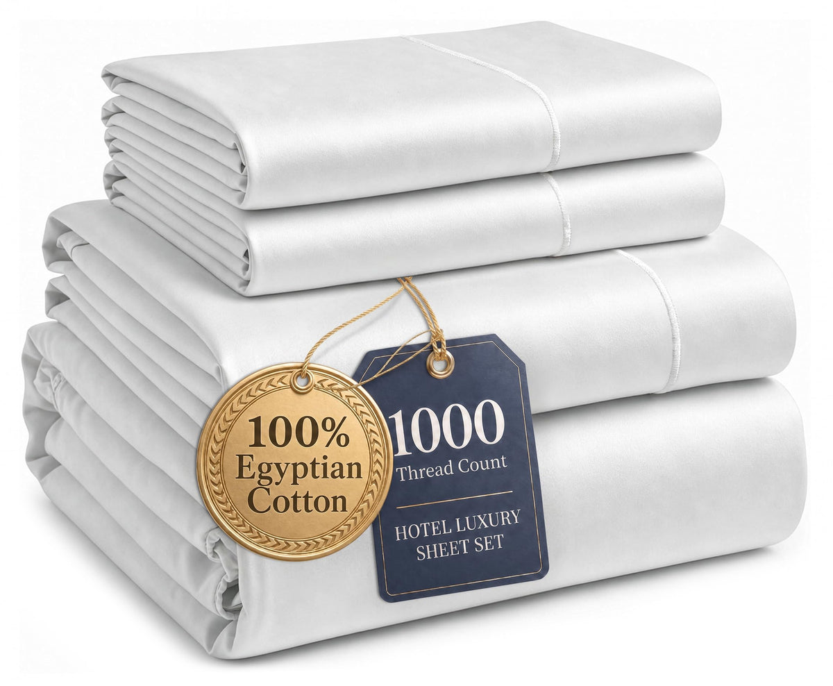 1000 Thread Count Egyptian Cotton Deep Pocket Sheet Set