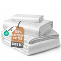 Egyptian Cotton Sateen Sheet Set with Fully Elasticized Fitted Sheet