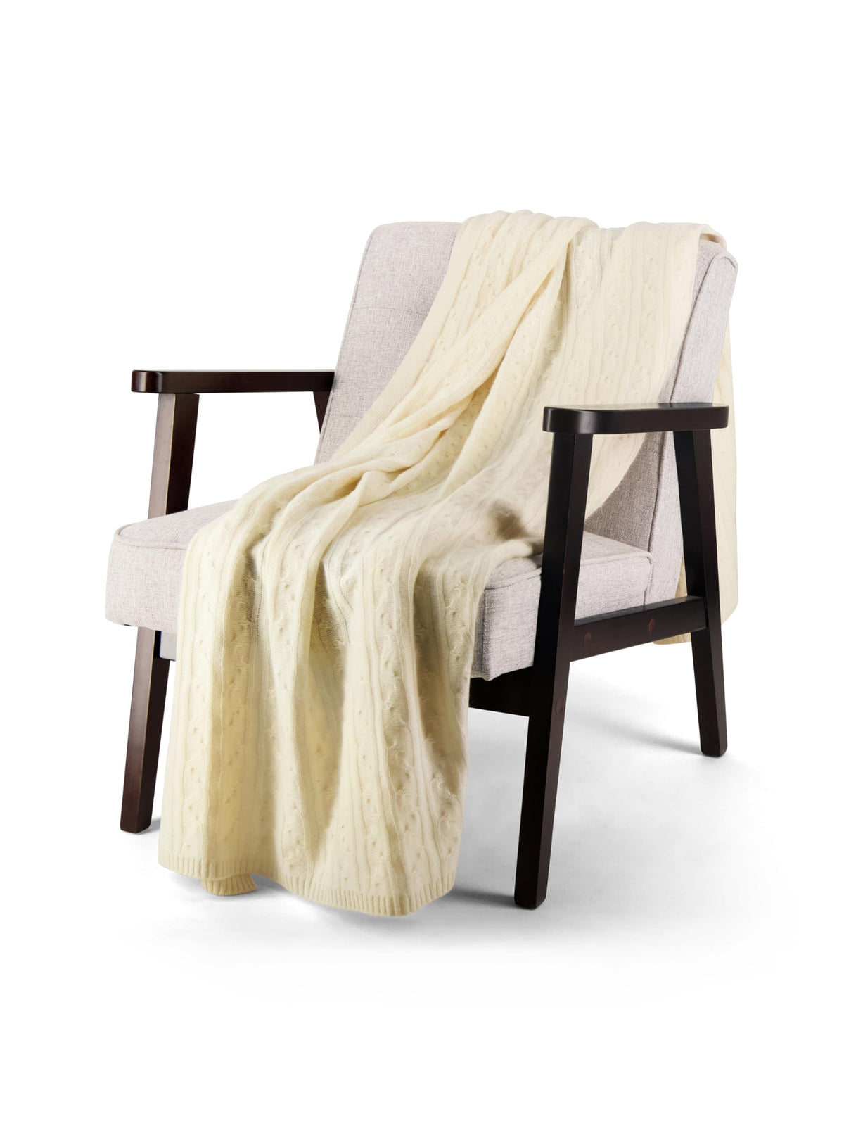 Alashan 100% Cashmere Cozy Cable Knit Throw