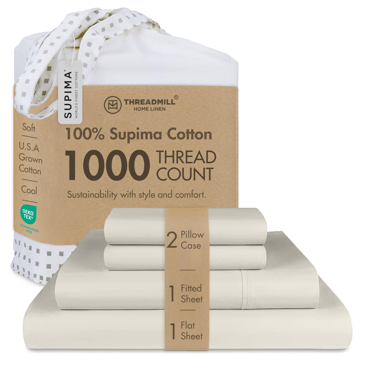 Threadmill 1000 Thread Count Supima Cotton Sheets