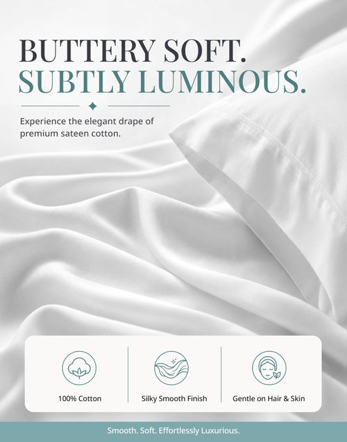 100% Cotton Sateen 500TC Sheet Set - Moonstruck