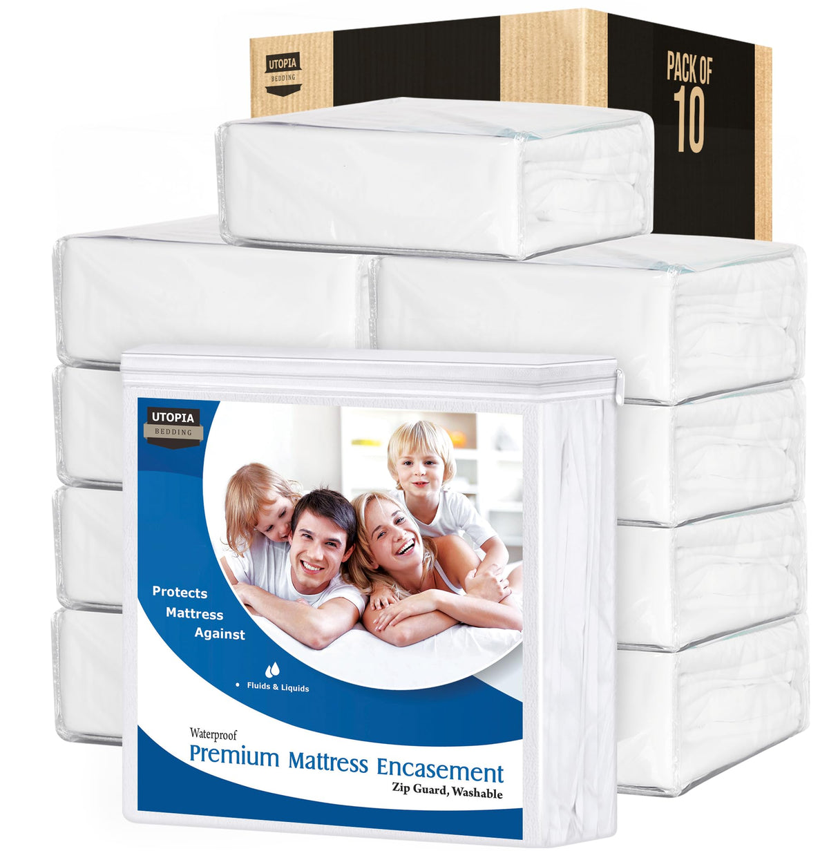 Waterproof 6-Sided Zippered Mattress Encasement
