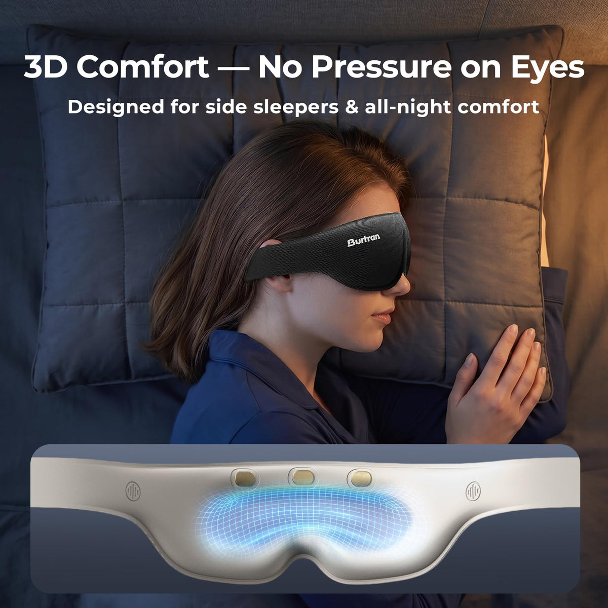 Bluetooth Heated Rechargeable Sleep Mask