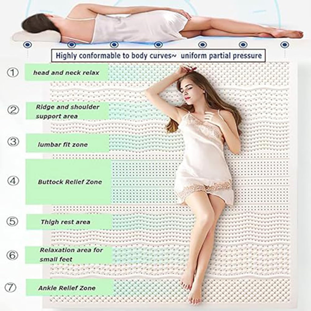10cm Natural Latex Mattress Topper 180 × 200 cm