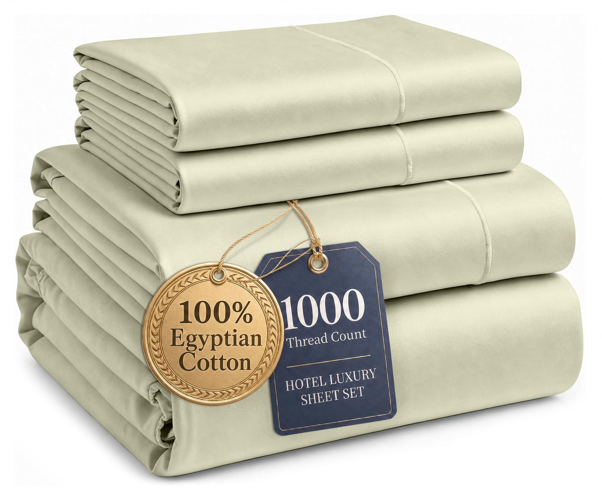 1000 Thread Count Egyptian Cotton Deep Pocket Sheet Set