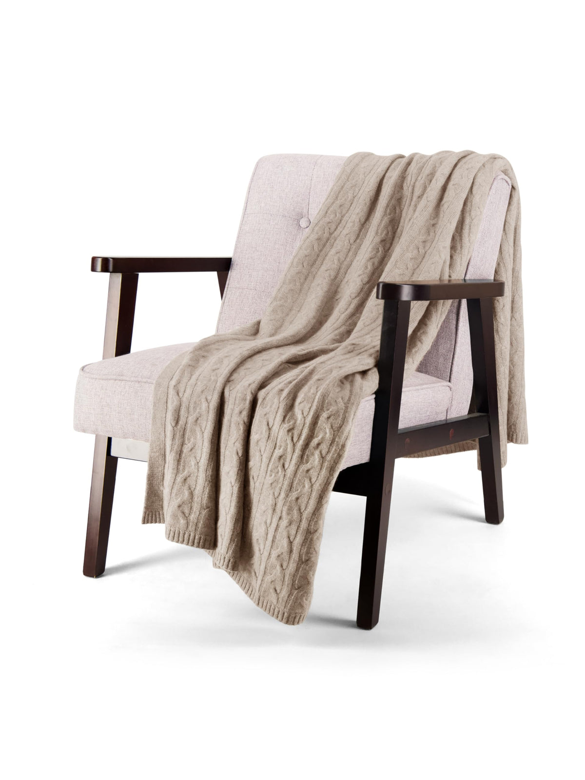 Alashan 100% Cashmere Cozy Cable Knit Throw