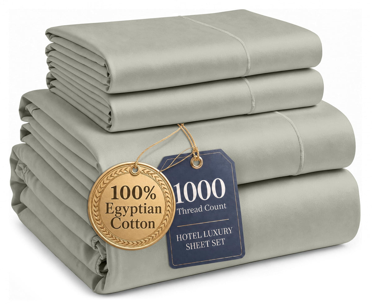 1000 Thread Count Egyptian Cotton Deep Pocket Sheet Set