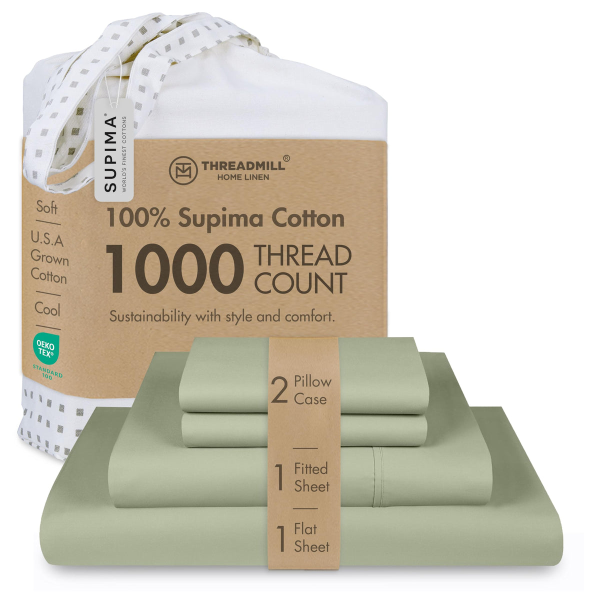 Threadmill 1000 Thread Count Supima Cotton Sheets