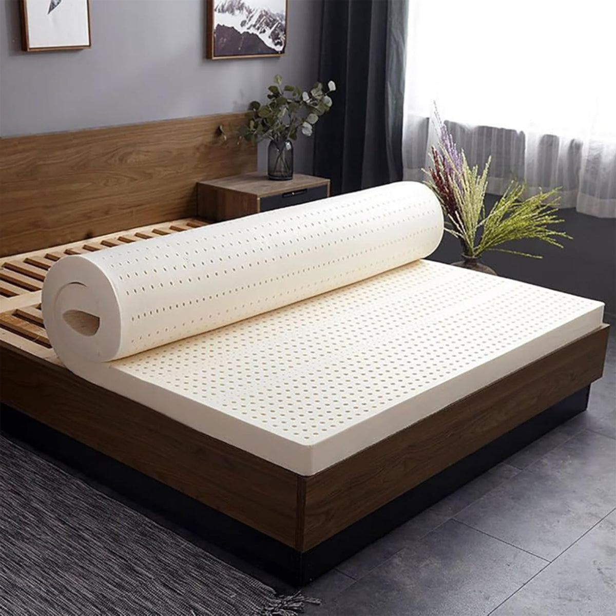4" Natural Latex Mattress Topper 200 × 200 cm