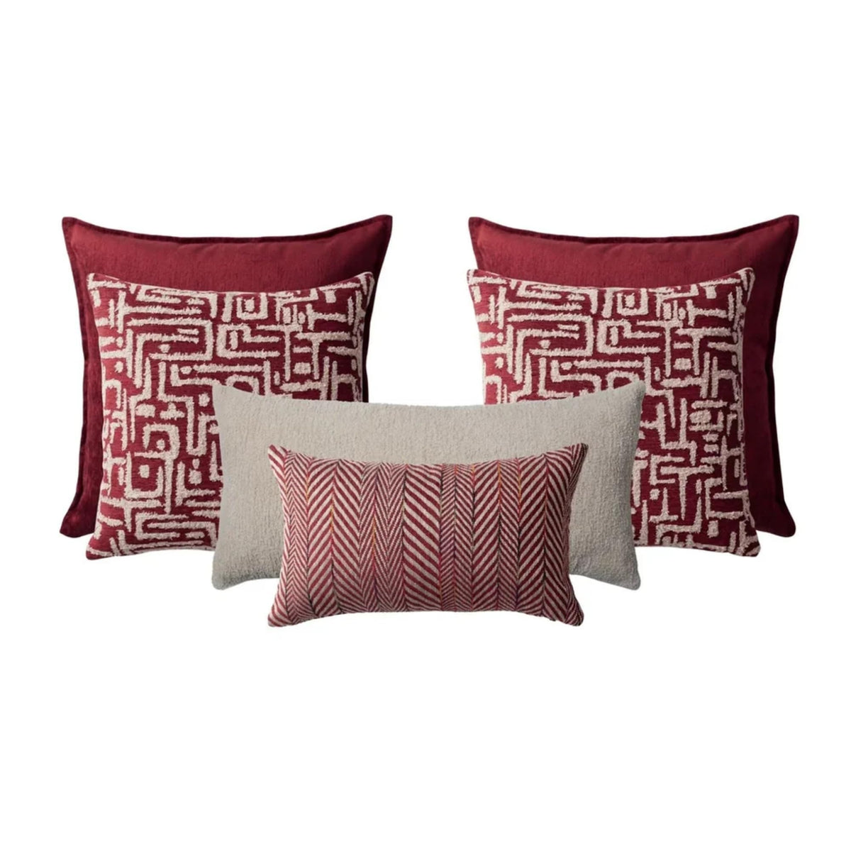 Woven Jacquard Decorative Pillow Covers 6-Pack