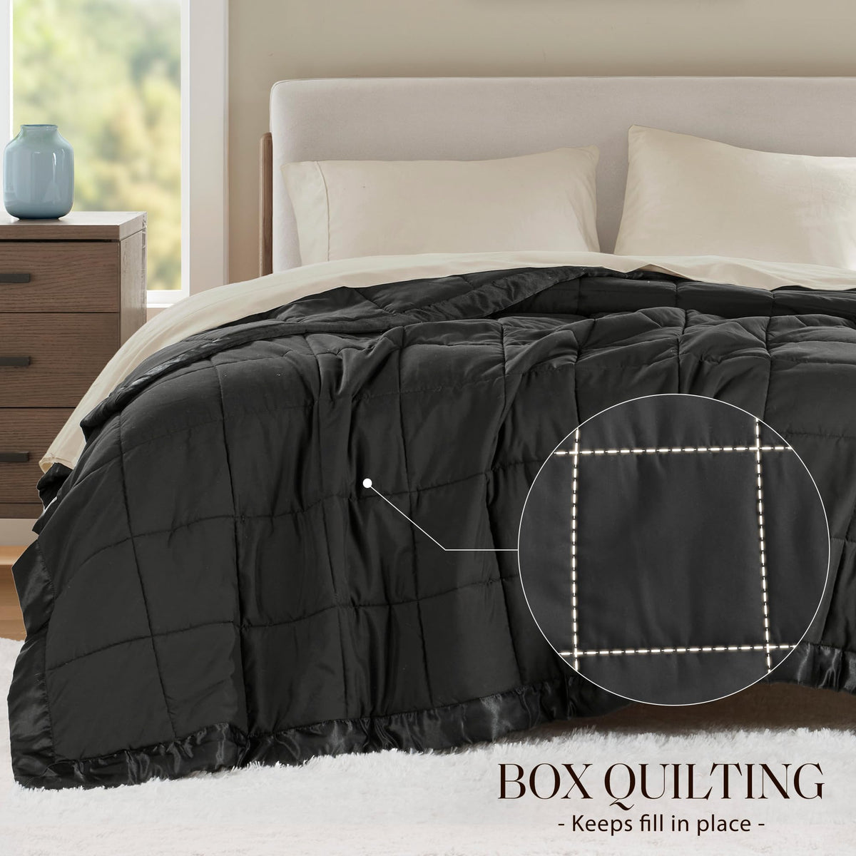 Down Alternative Queen Blanket with Satin Trim