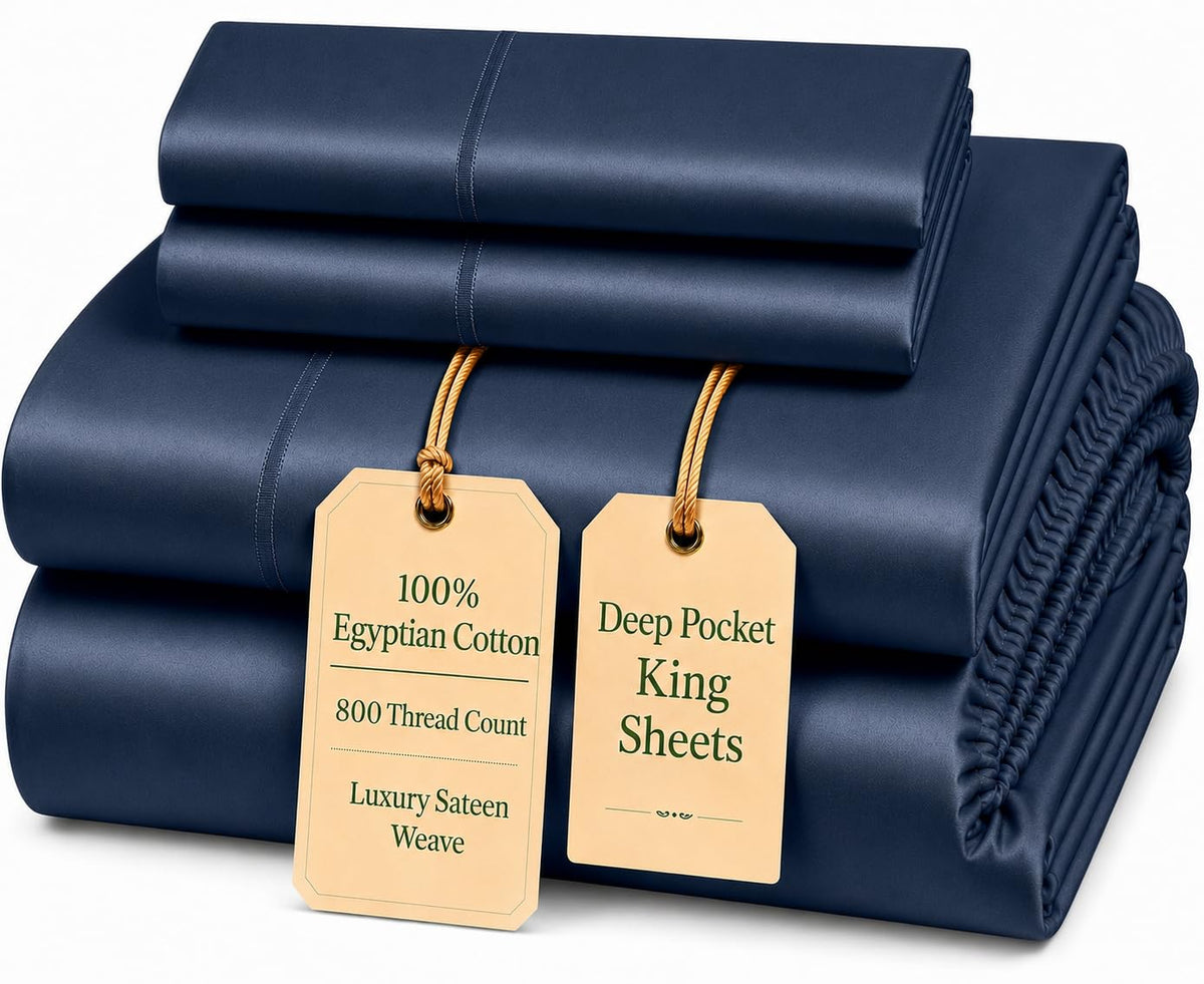 Egyptian Cotton Sateen Deep Pocket Sheet Set